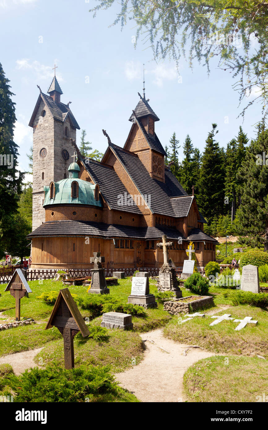 Norwegian temple Wang in Karpacz, Poland. It was built in the twelfth century in Norway Stock Photo