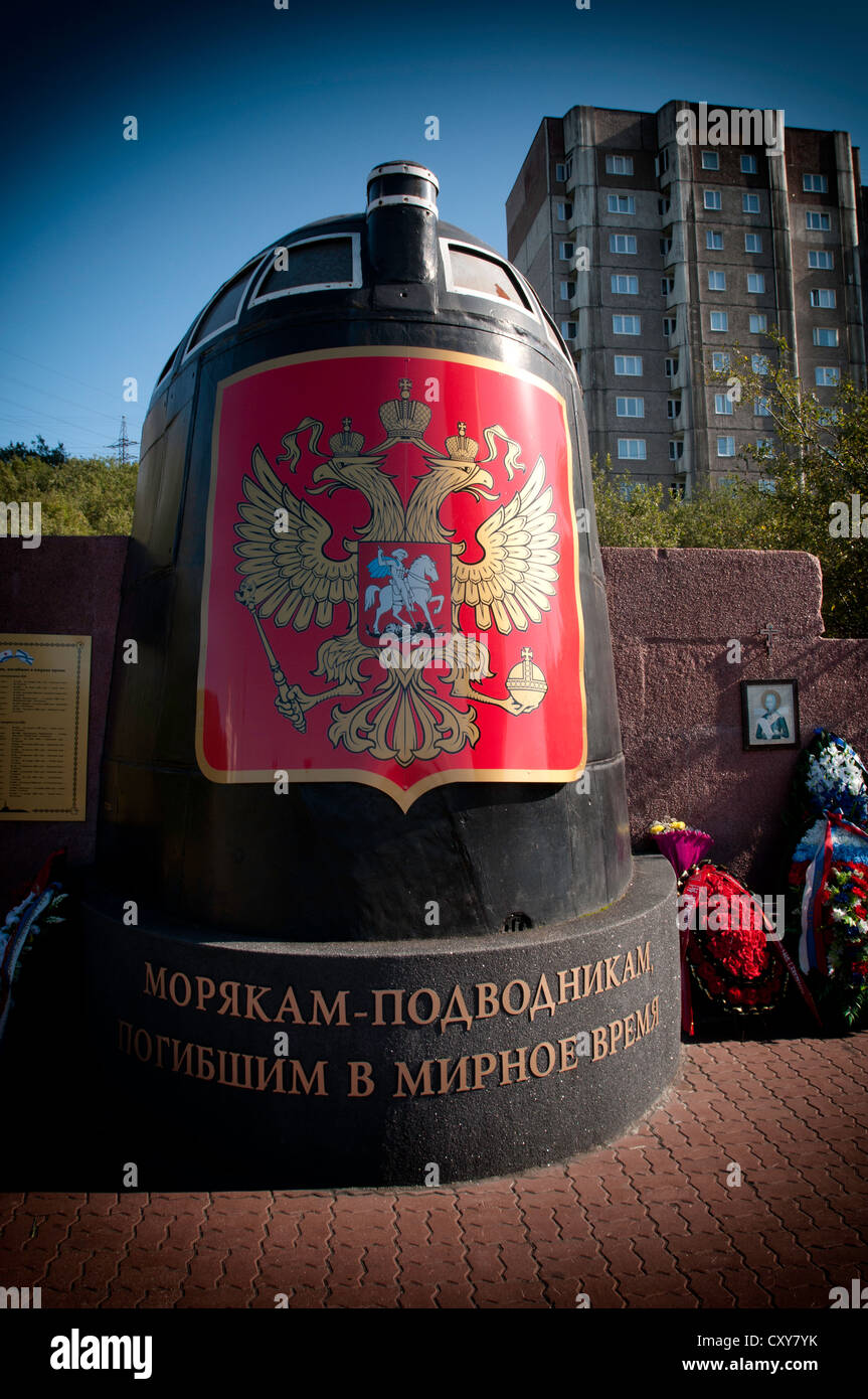The monument commemorating the victims of Kursk submarine Stock Photo