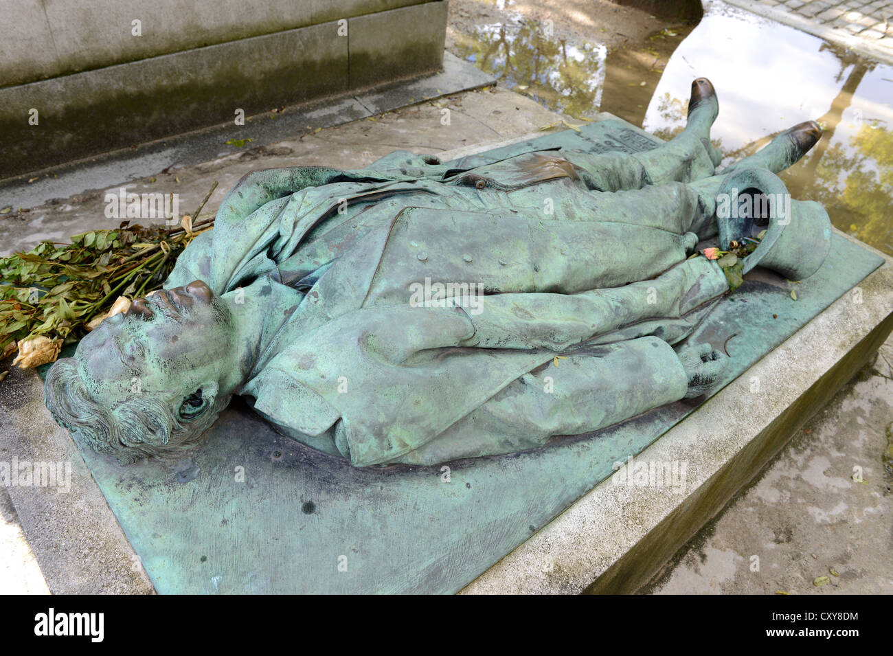 Grave of Victor Noir in Père Lachaise Cemetery, Cimetière du Père-Lachaise, Paris France Stock Photo