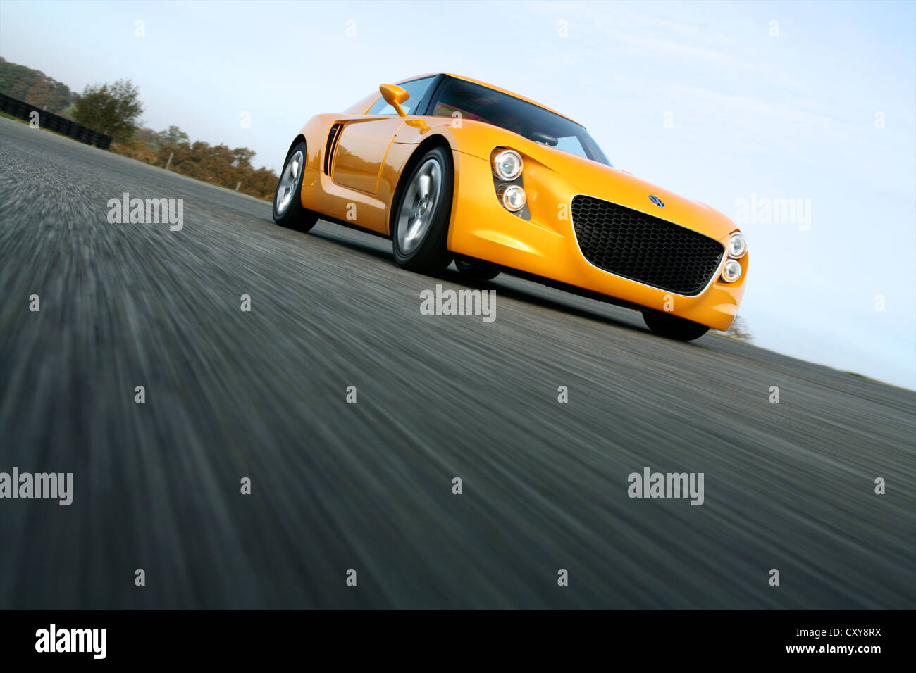 Low 3/4 view of sports concept car Stock Photo