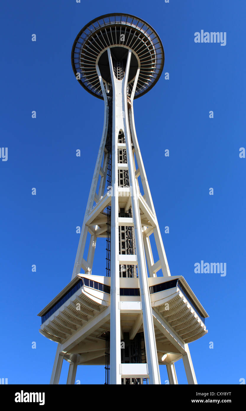 Seattle Space Needle Tower, Seattle, Washington, USA Stock Photo