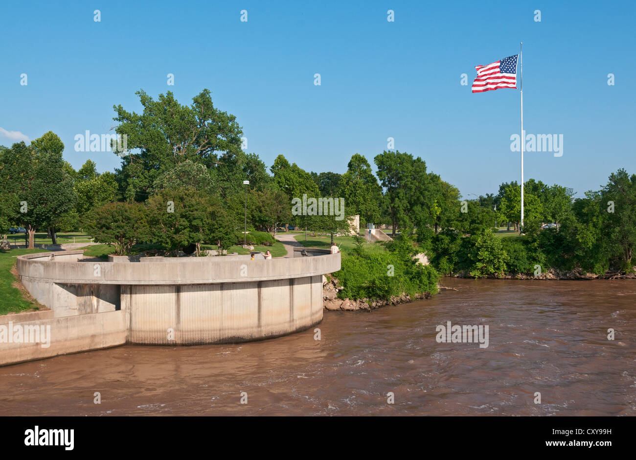 Oklahoma, Tulsa, Arkansas River, riverside park. Stock Photo
