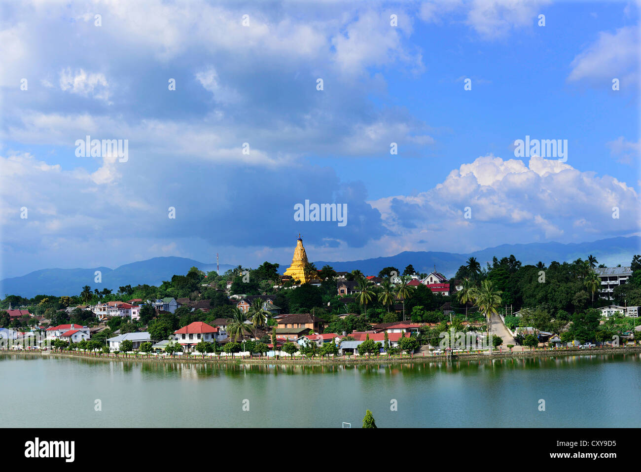 The peaceful town of Kengtung in eastern Shan state in Myanmar. Stock Photo