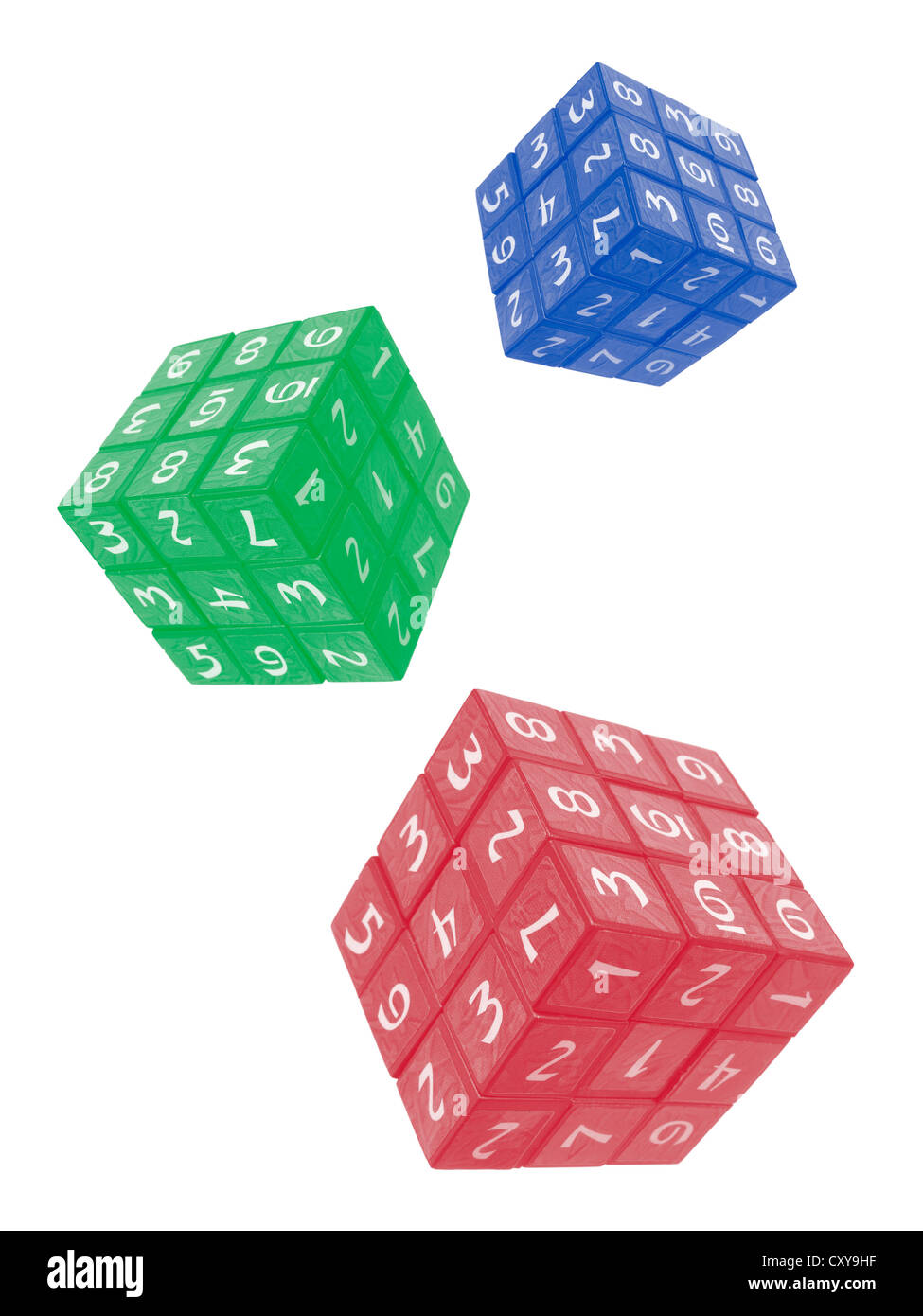 Number Cube Puzzles Stock Photo
