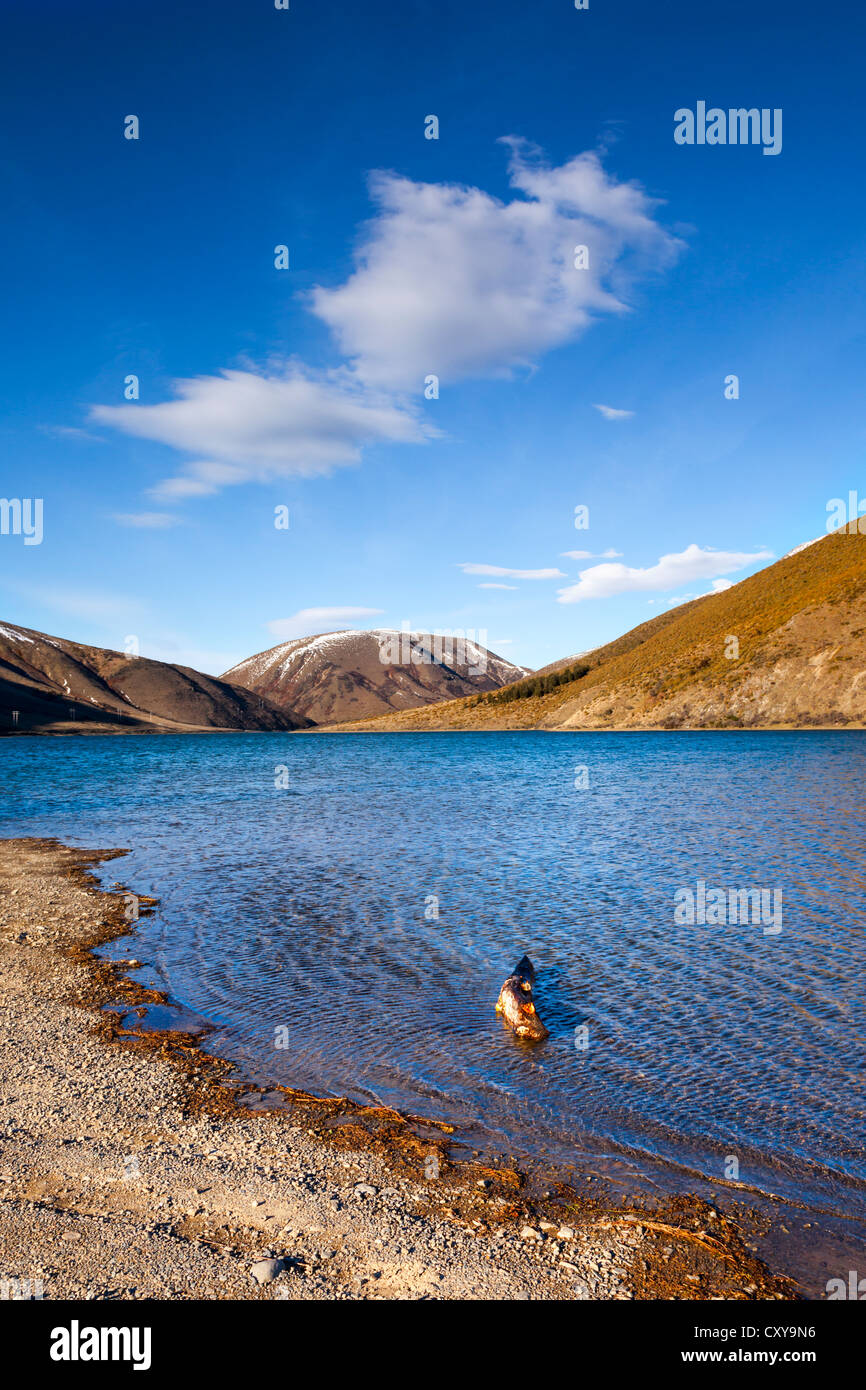 Lake Lyndon, Canterbury, New Zealand. On the road between Christchurch and Arthurs Pass. Stock Photo