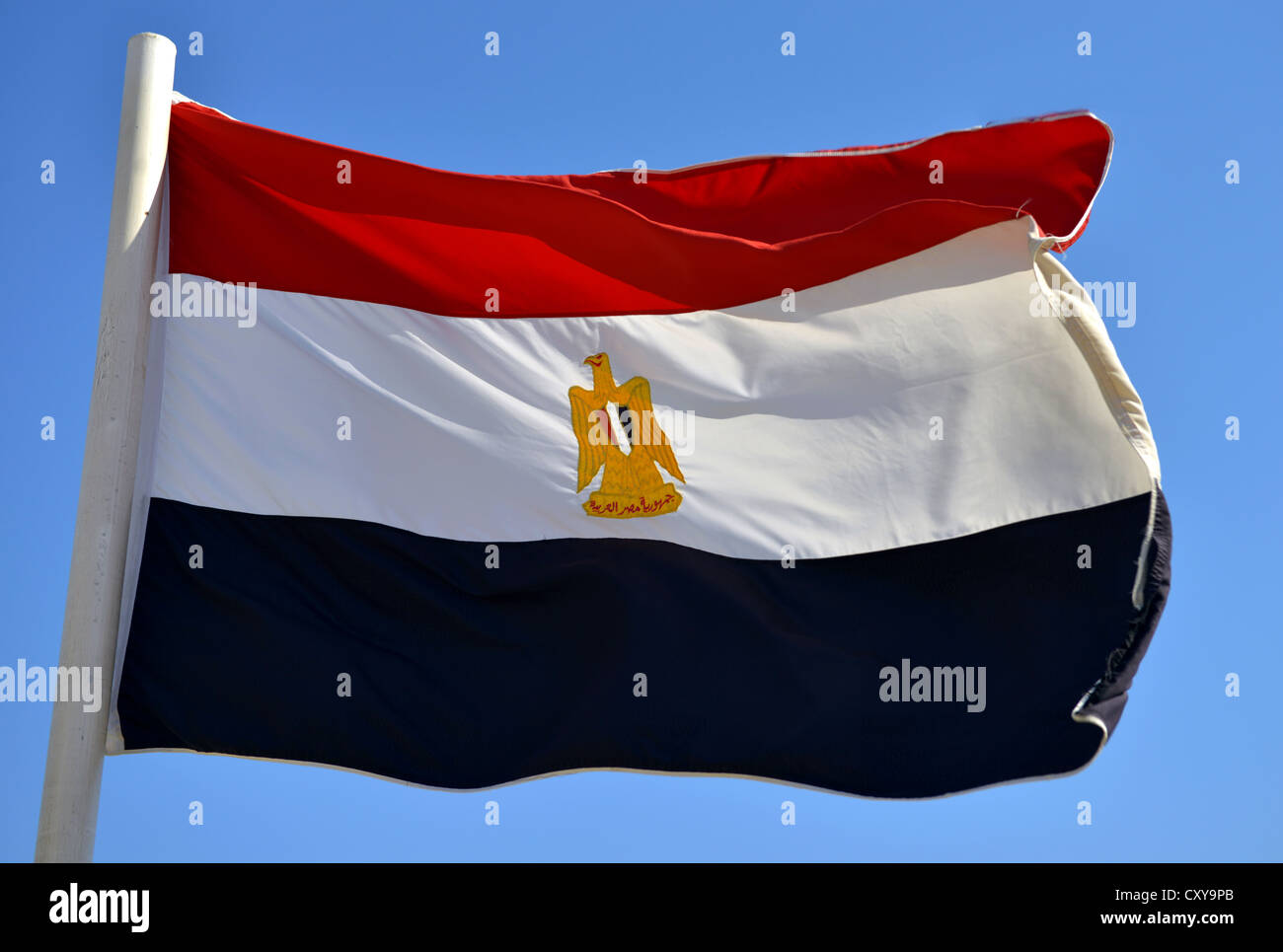 Egyptian Flag, flag of Egypt Stock Photo