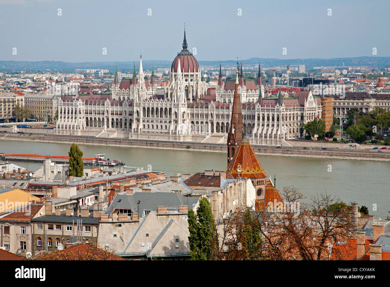 Budapest - outlook from walls to parliament Stock Photo