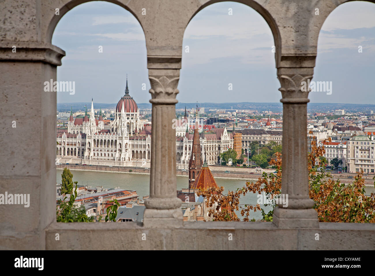 Budapest - outlook from walls to parliament Stock Photo