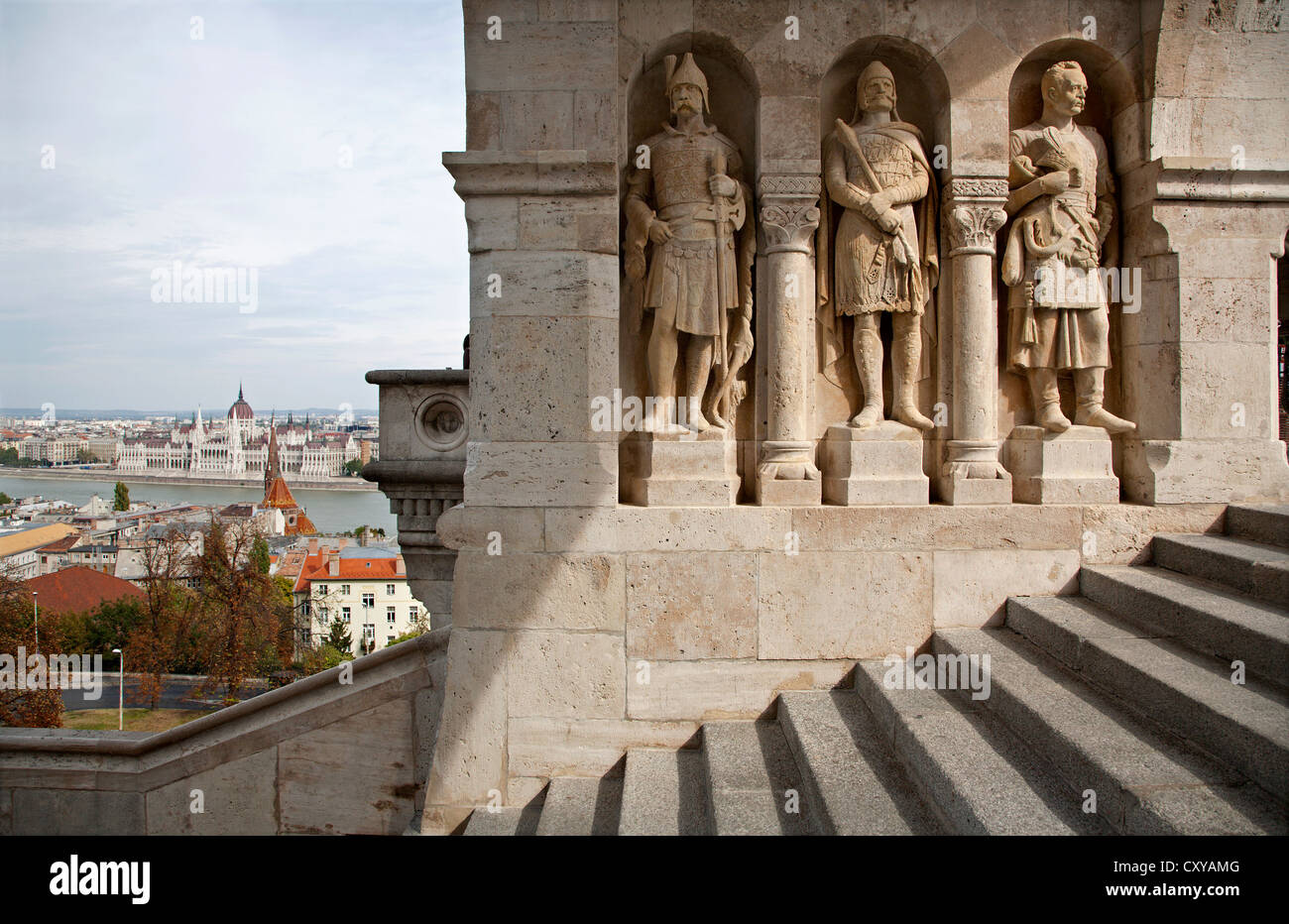 Budapest - guardians statue from Buda walls Stock Photo