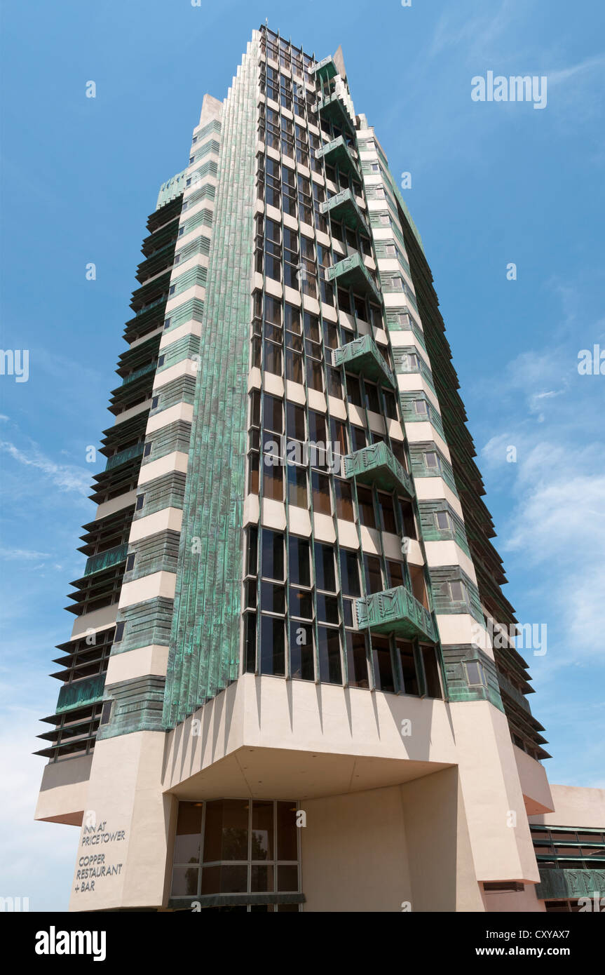 Oklahoma, Bartlesville, The Price Building, by architect Frank Lloyd Wright completed 1956 Stock