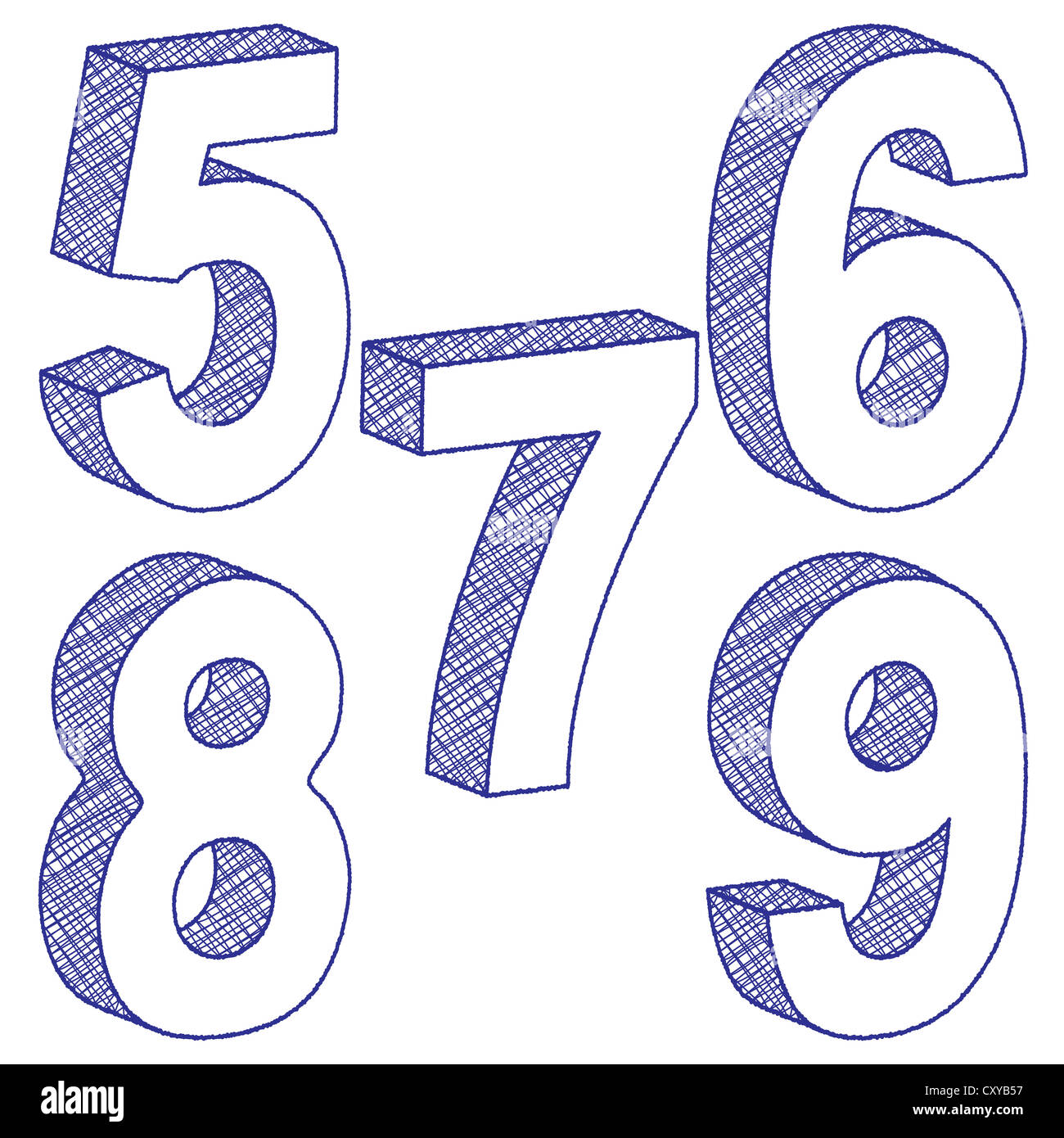 3D scratch number from 5 to 9. Vector illustration Stock Photo Alamy