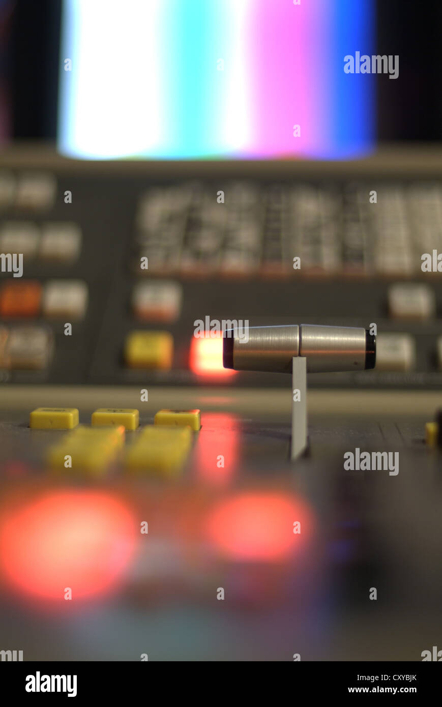 Recording studio with monitors and a mixing console Stock Photo Alamy