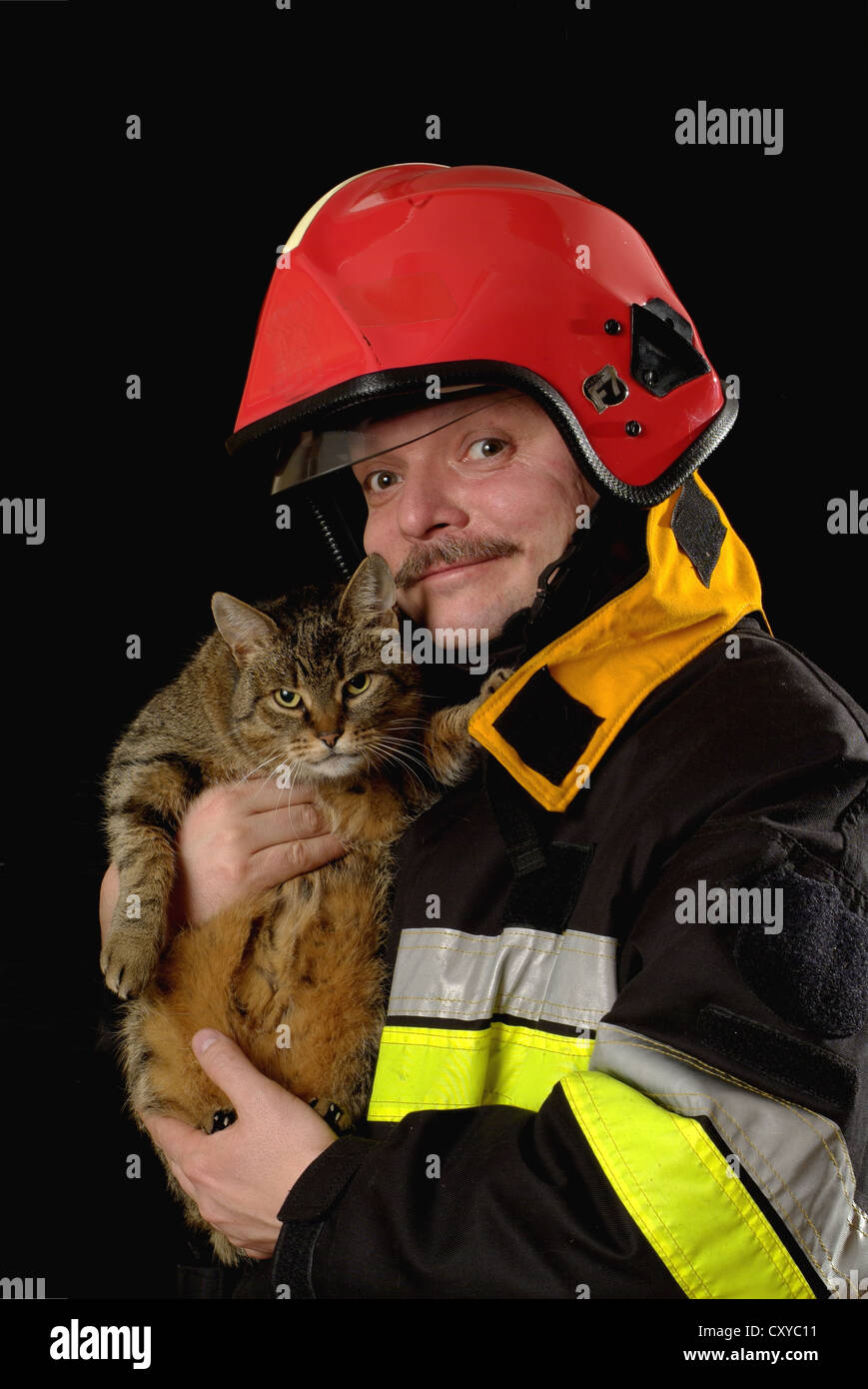 firefighters saving cats