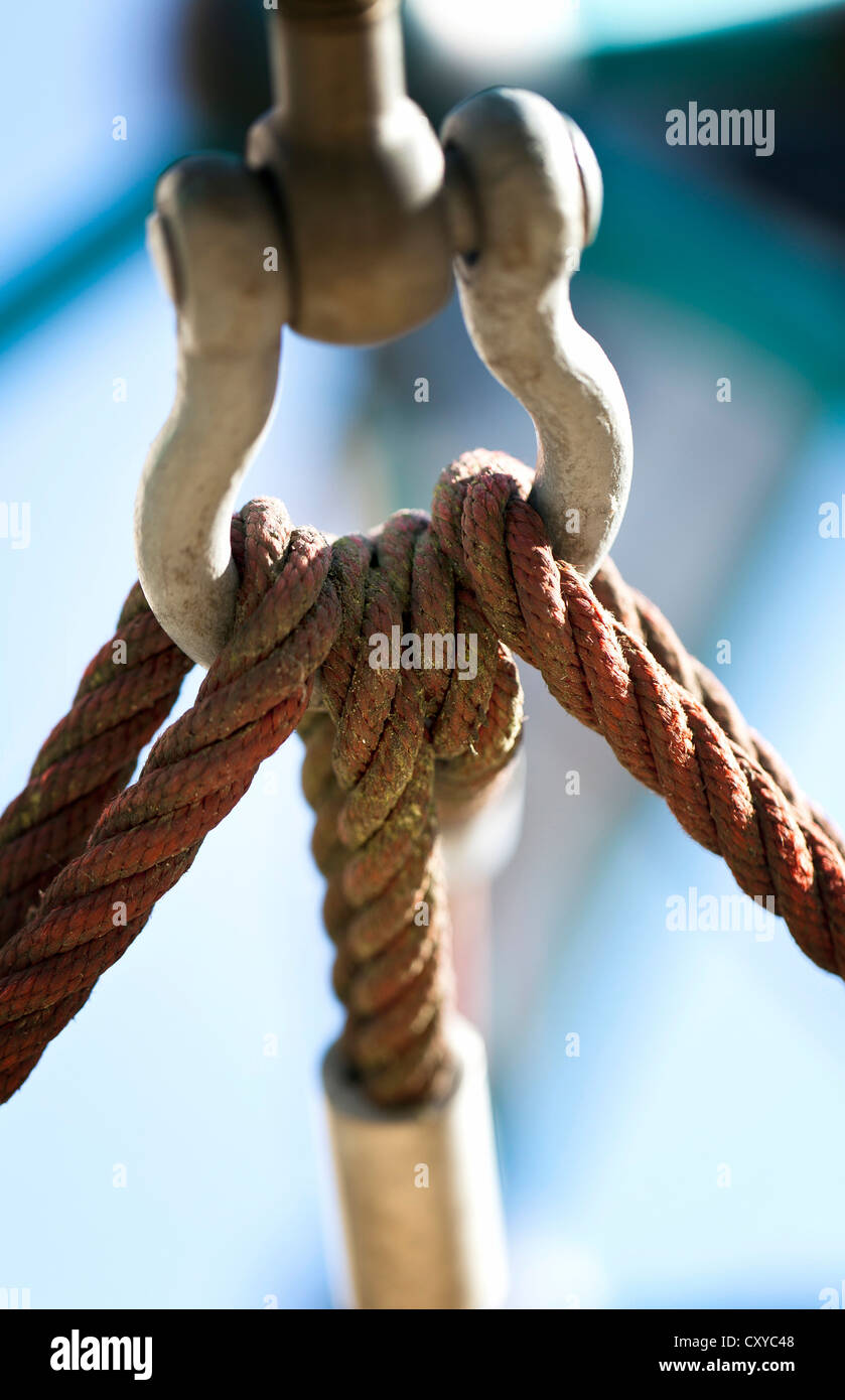 Snap hook with ropes Stock Photo