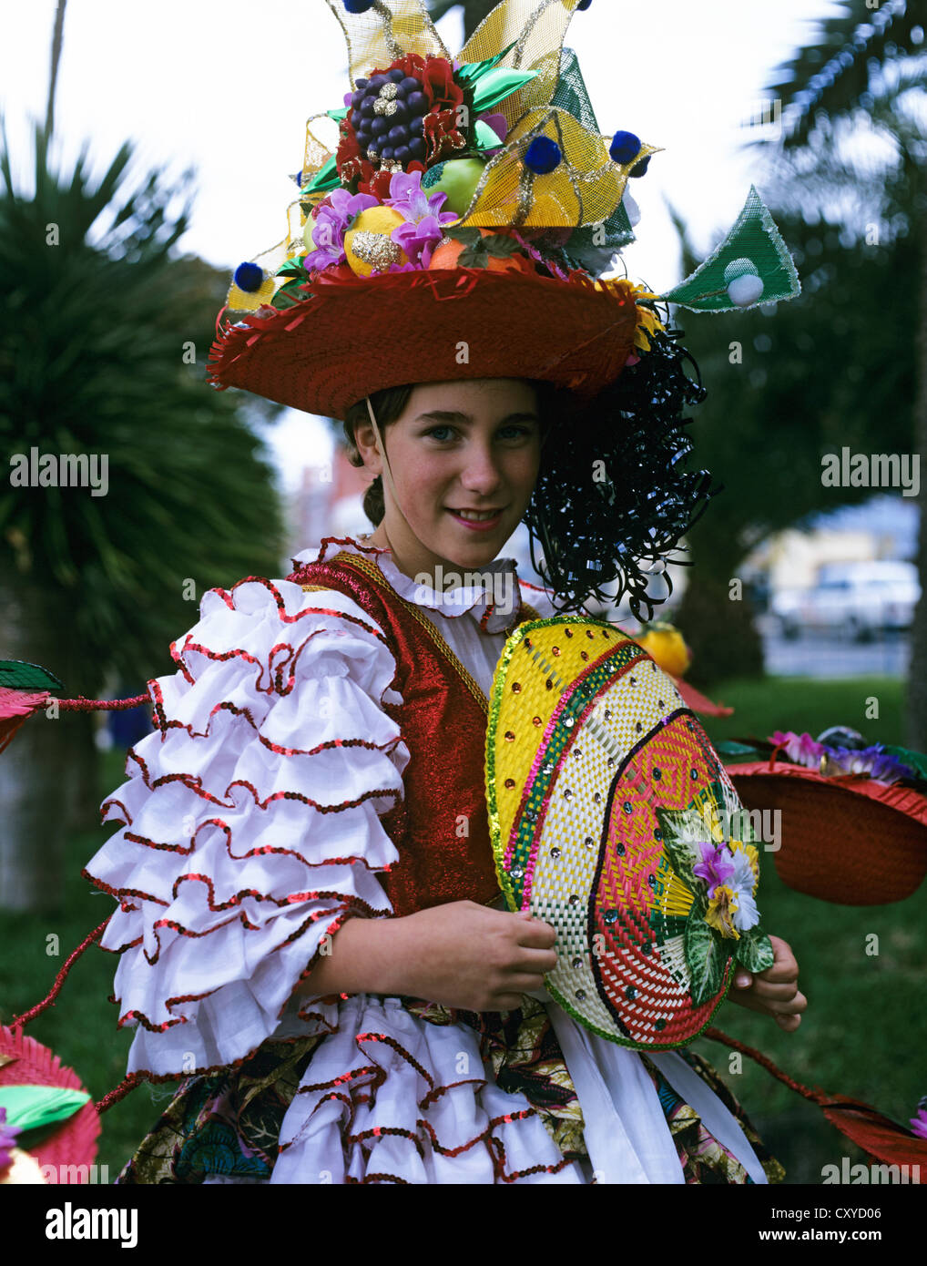 Canary Islands. Gran Canaria. Las Palmas. Young woman in carnival costume. Stock Photo