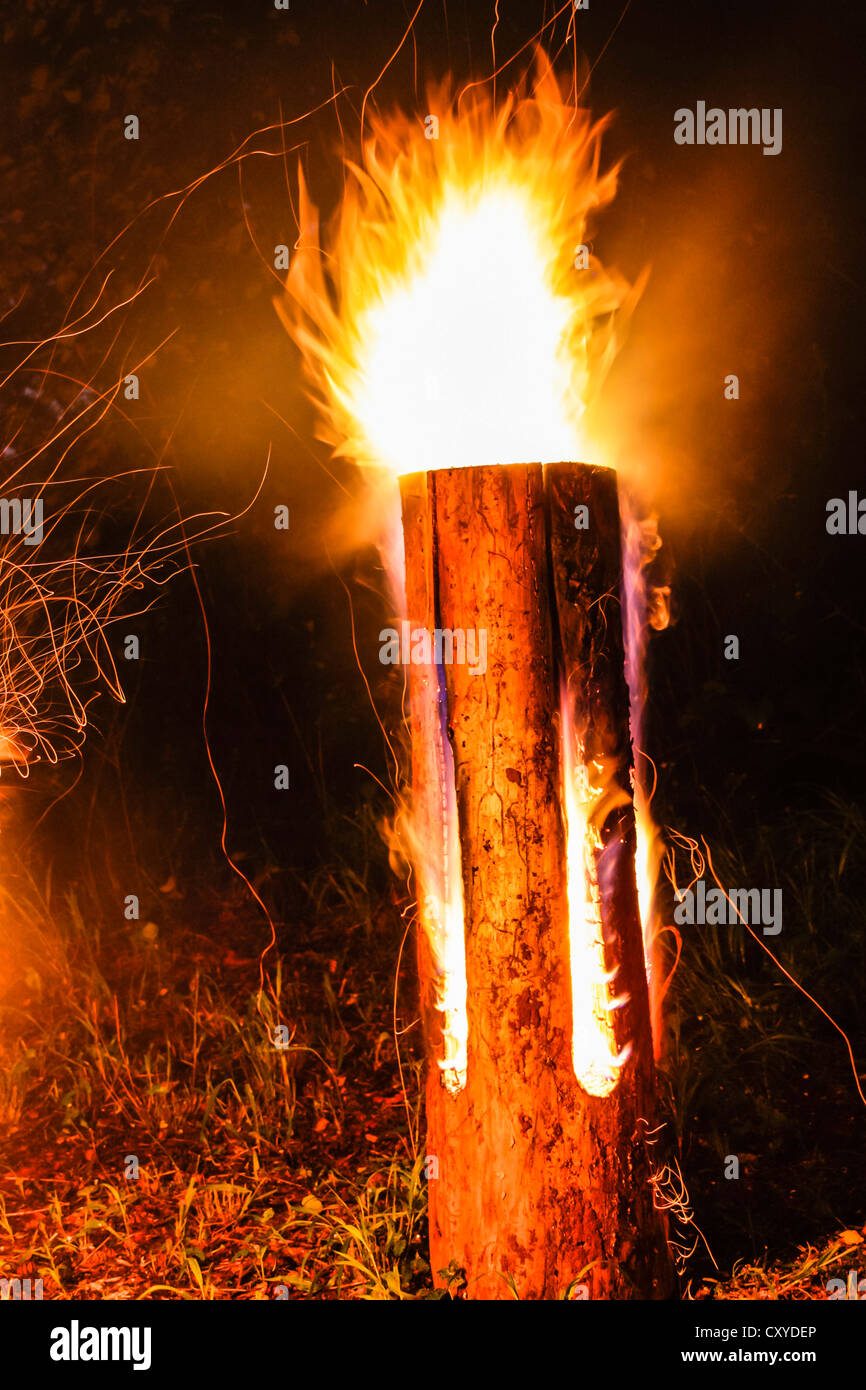 Torch fire wood burning Stock Photo by statuslapa