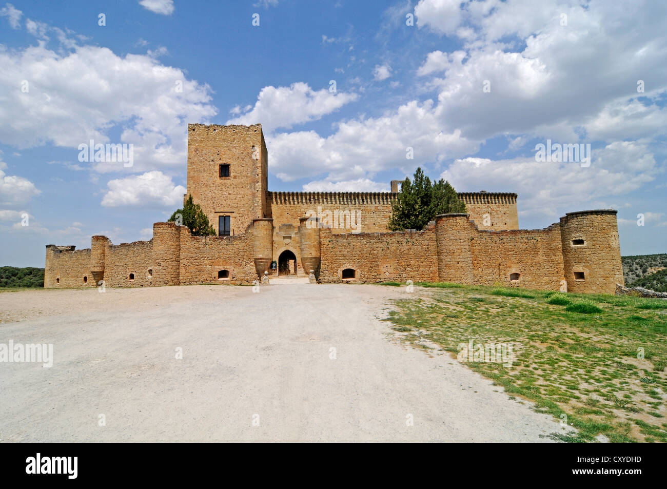 Castillo, castle, Ignacio Zuloaga Museum, village of Pedraza de la Sierra, province of Segovia, Castilla y Leon Stock Photo