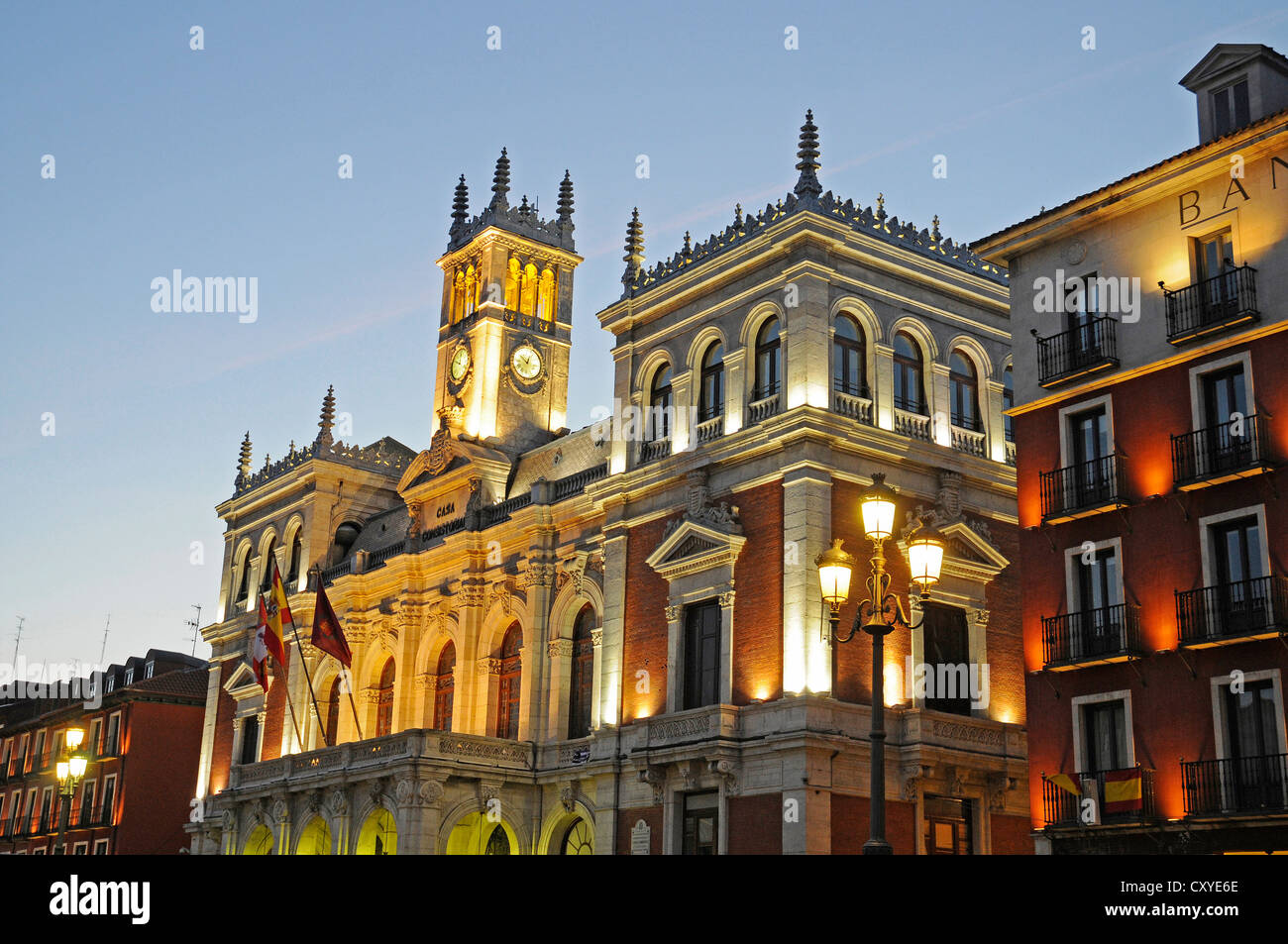 Town hall, Plaza Mayor, Valladolid, Castile and León, Spain, Europe, PublicGround Stock Photo