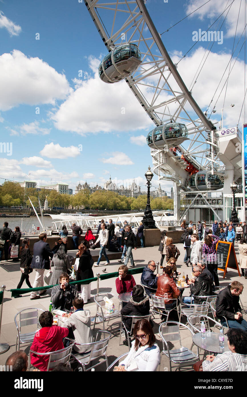 England. London. South Bank. 'The London Eye' Millennium Wheel. Stock Photo