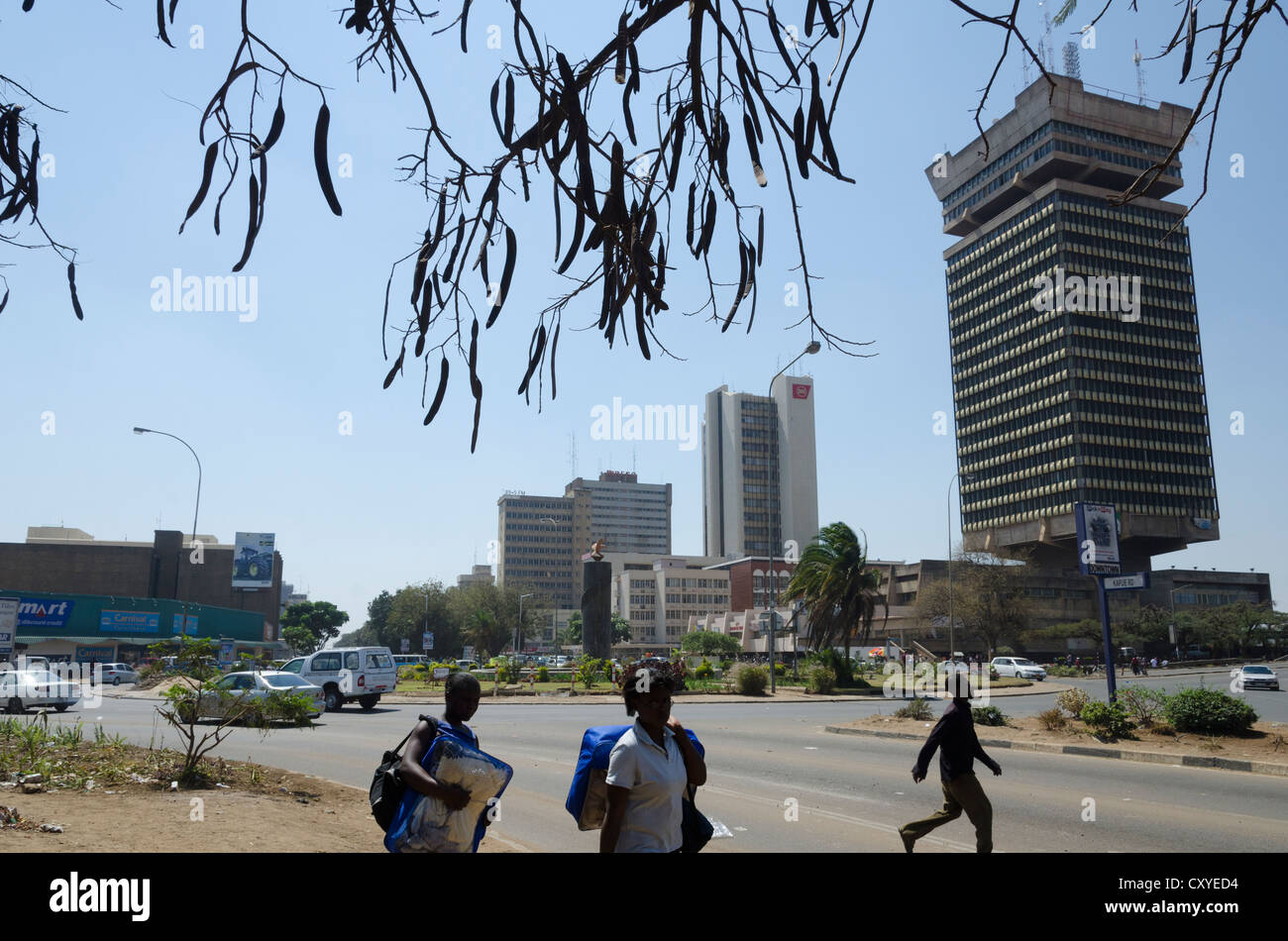 Findeco house and Cairo road. Downtown Lusaka. Zambia. Africa. Stock Photo