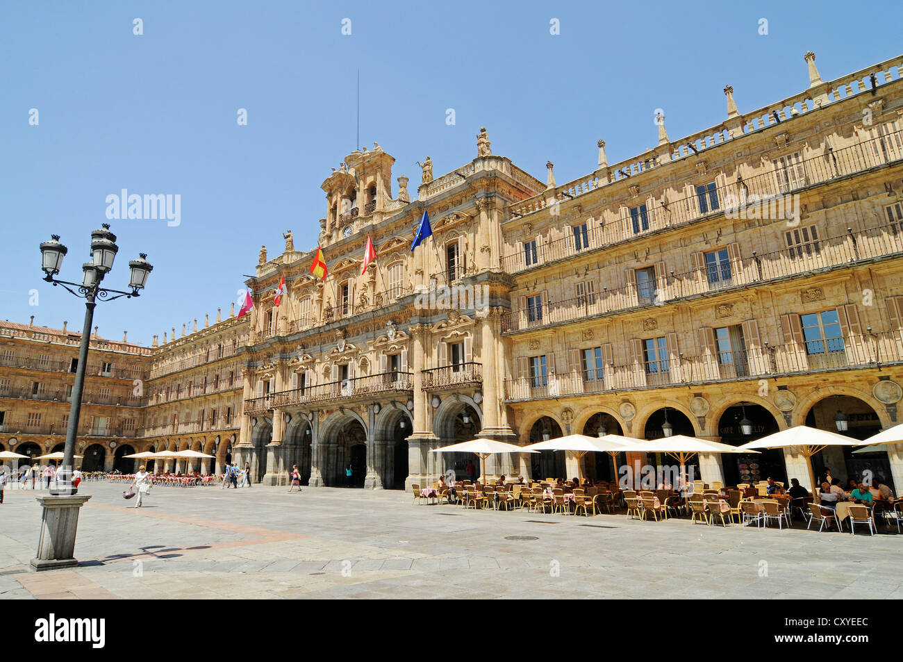 Plaza Mayor square, Town Hall, Salamanca, CastileLeon, Spain, Europe