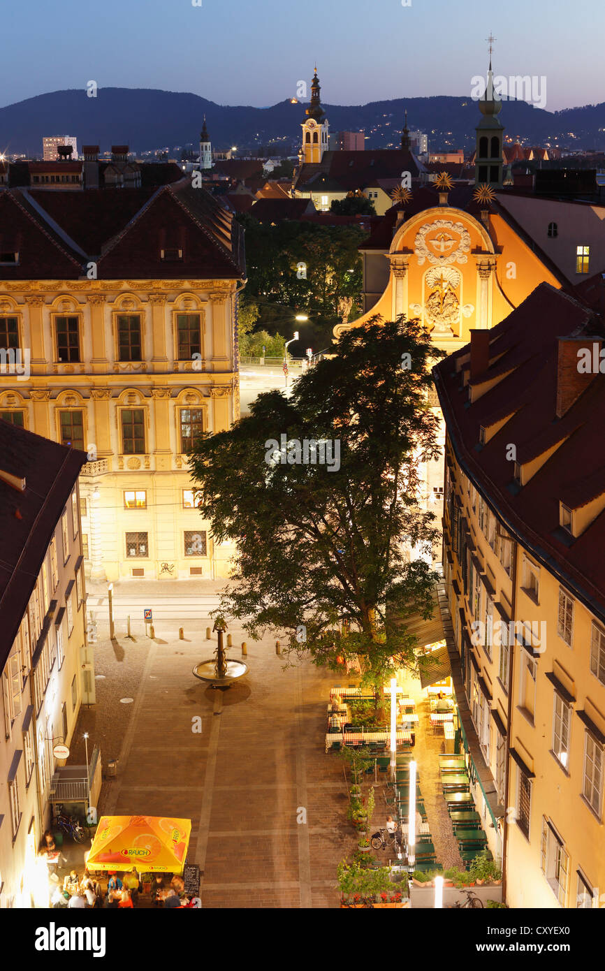 Schlossbergplatz square, Graz, Styria, Austria, Europe, PublicGround Stock Photo
