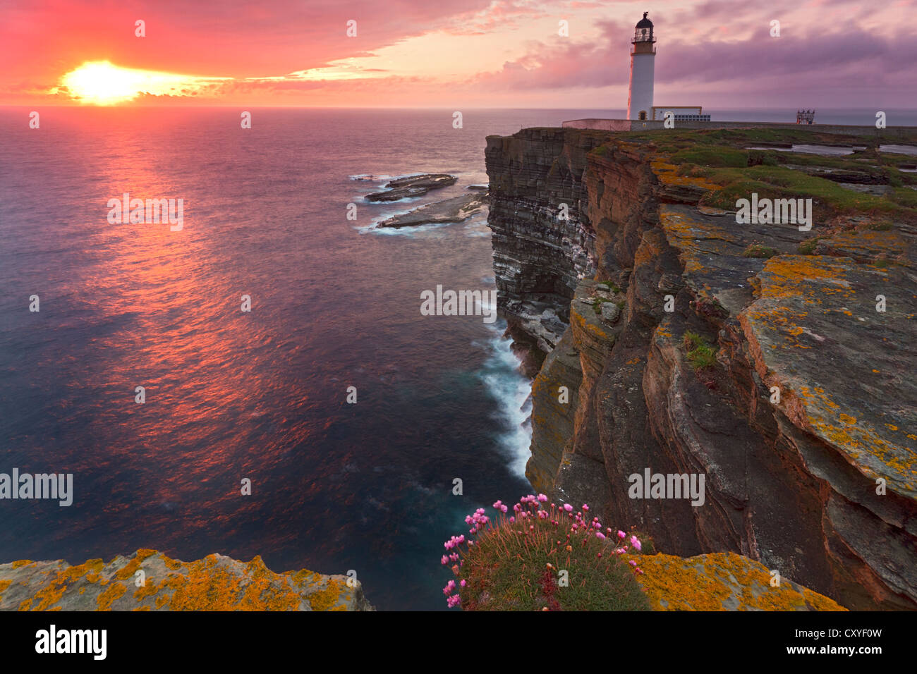 Orkney Islands, Noup Head Lighthouse Stock Photo