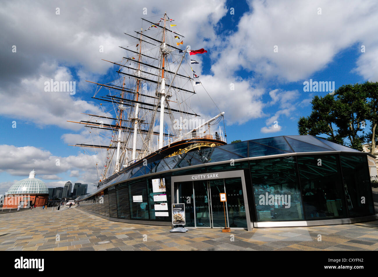 The restored Cutty Sark and museum in Greenwich, London. Stock Photo