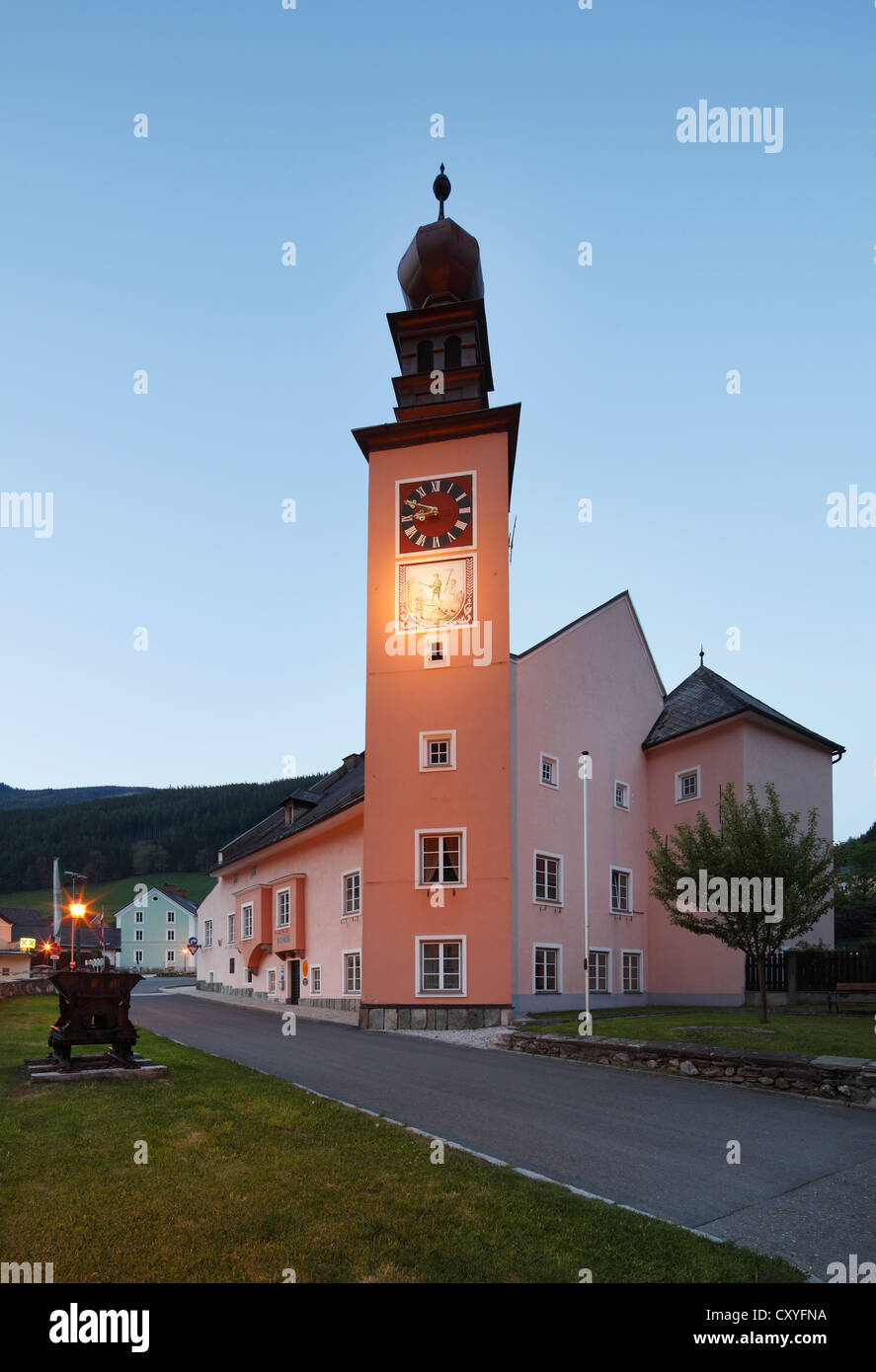 Town hall, Vordernberg, Upper Styria, Styria, Austria, Europe, PublicGround Stock Photo