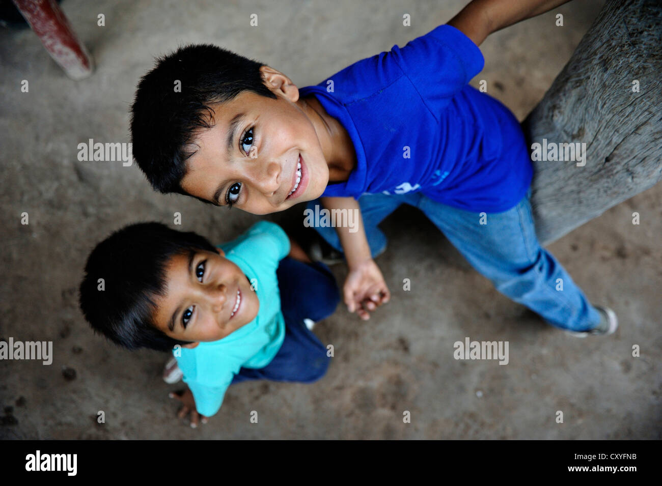 Two boys, Gran Chaco, Santiago del Estero Province, Argentina, South America Stock Photo