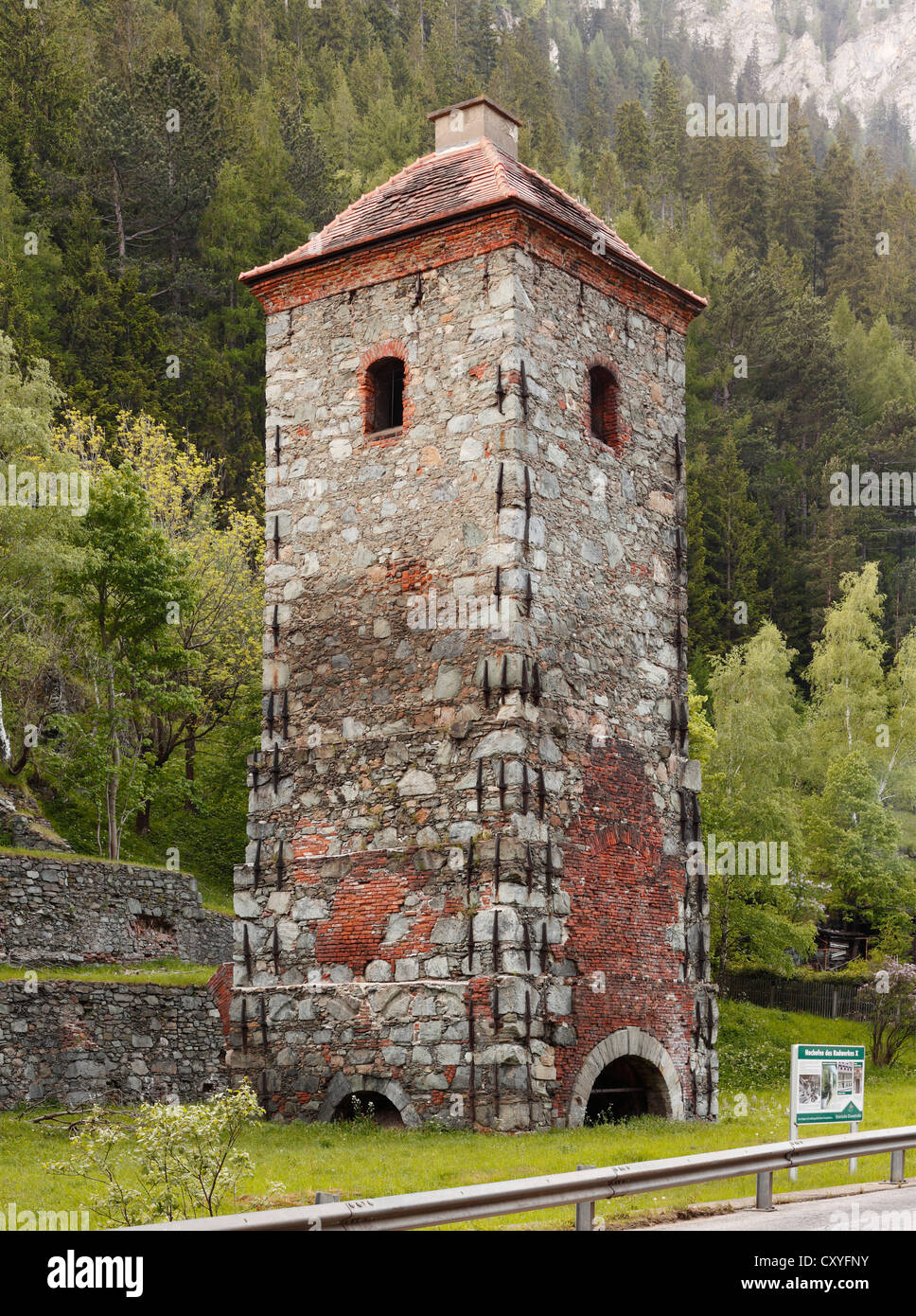 Smelting furnace, Radwerk X, Vordernberg, Styrian Iron Trail, Upper Styria, Styria, Austria, Europe, PublicGround Stock Photo