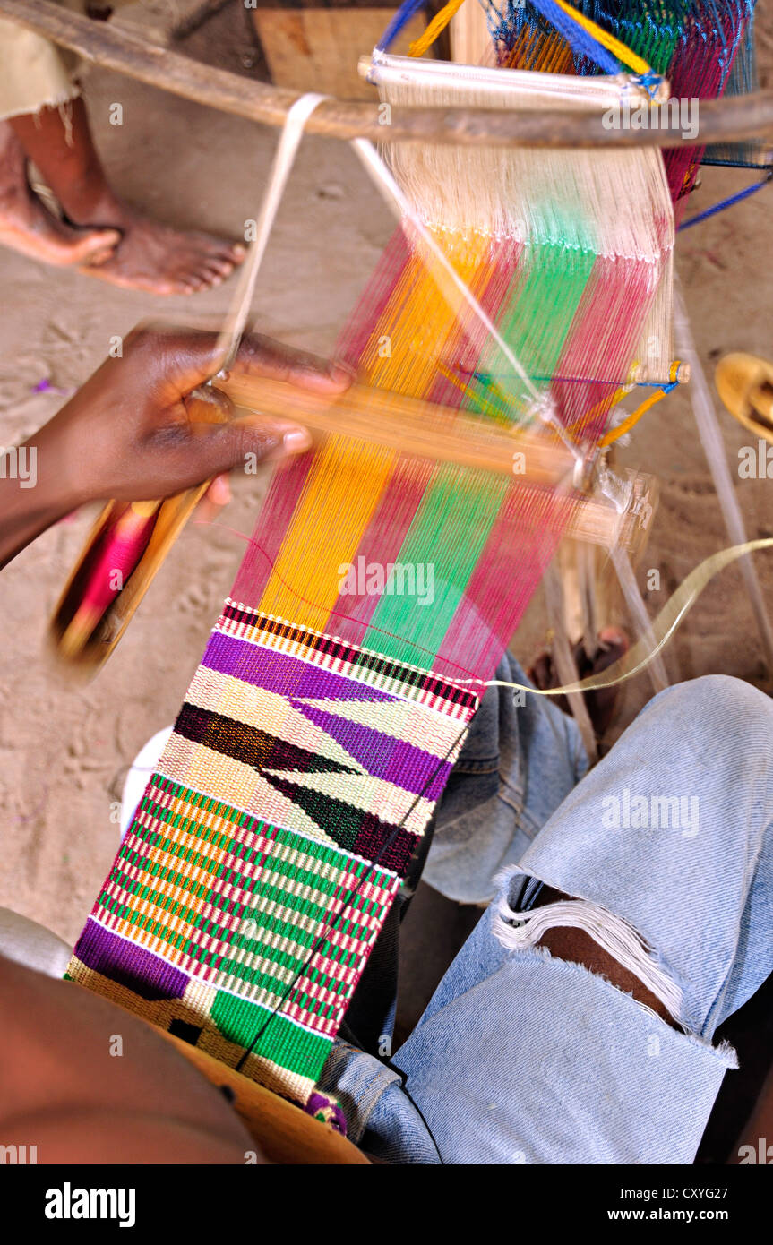 Ashanti Ghana Strips Of Kente Cloth Stock Photo - Alamy