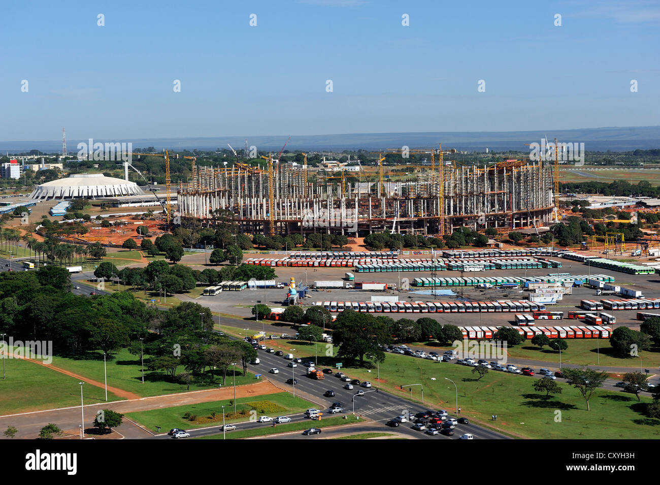 Construction site of the football stadium for the Football World Cup 2014, Brasilia, Distrito Federal DF, Brazil, South America Stock Photo