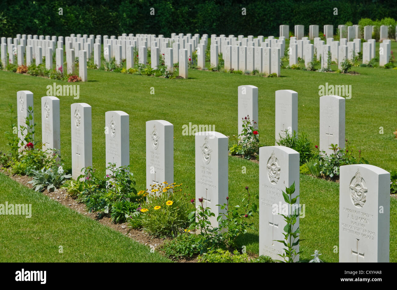 Durnbach War Cemetery, the final resting place for 2960 soldiers who died in WW2, Duernbach, Gmund am Tegernsee, Bavaria Stock Photo