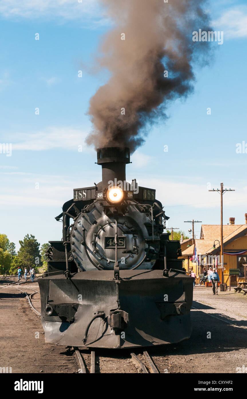 New Mexico, Chama, Cumbres & Toltec Scenic Railroad, steam locomotive ...