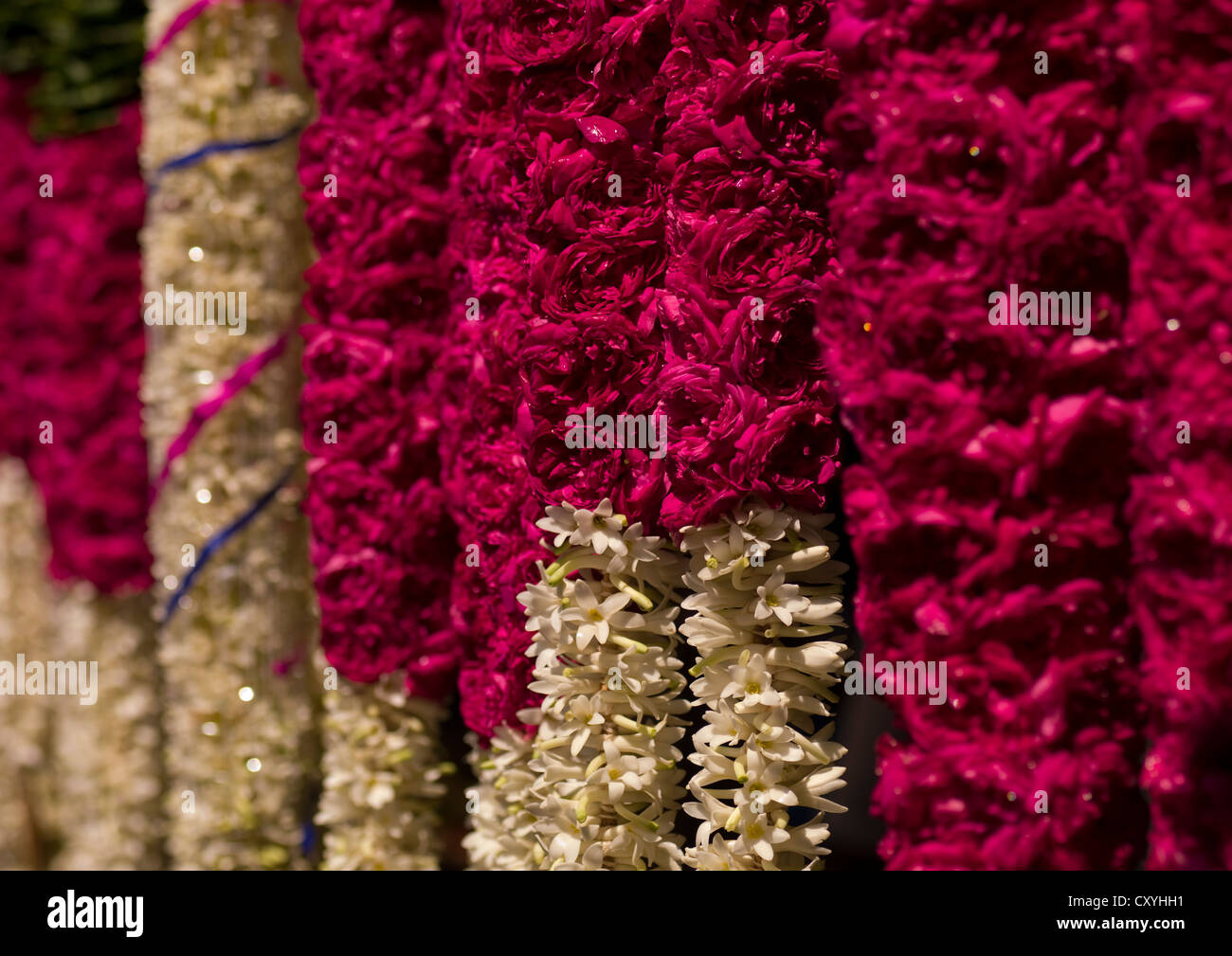 Crowns Of Flowers At Flower Market, Pondicherry, India Stock Photo Alamy