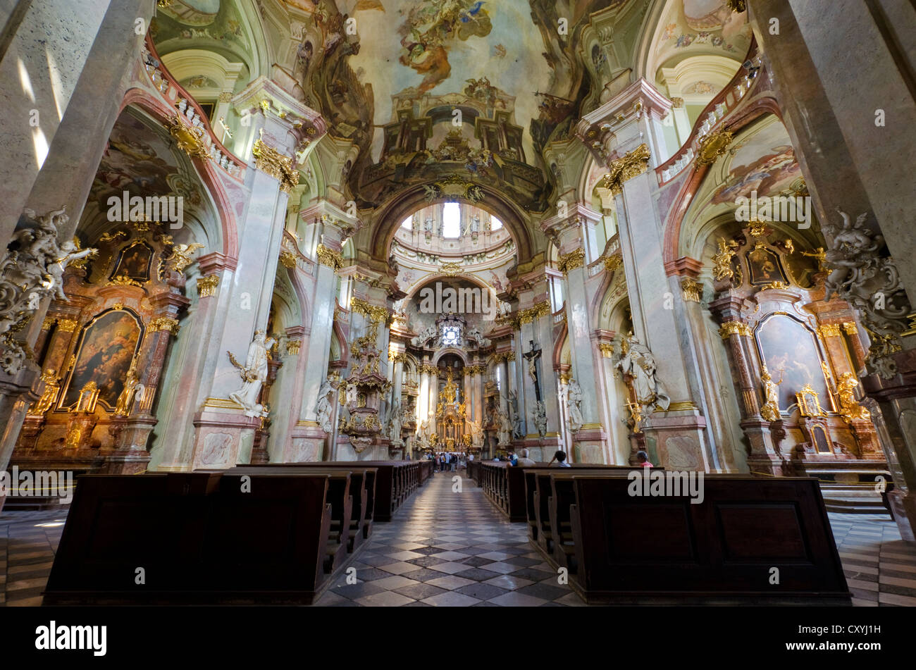 Interior and altar of St. Nicholas Orthodox church, Mala Strana, Prague, Czech Republic, Europe Stock Photo