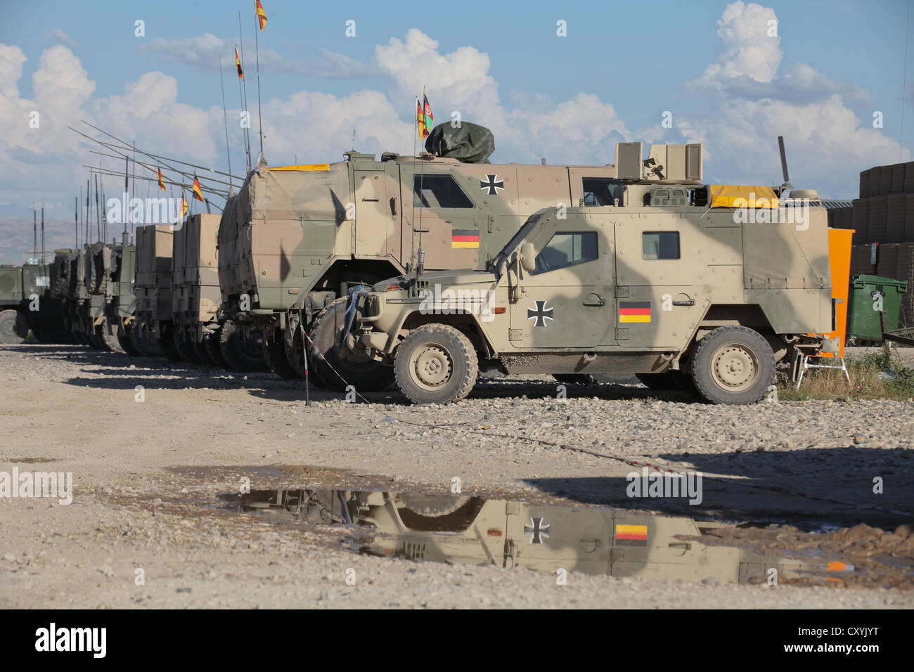 Afghanistan war, NATO ISAF PRT-Camp in Kunduz, Afghanistan, Asia Stock Photo