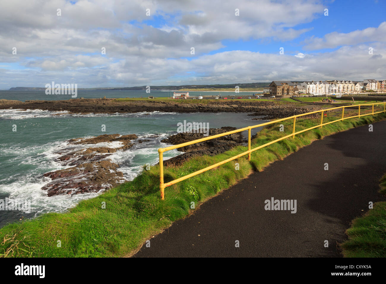 Coastal path on Ramore Head is part of Causeway Coast Way and Ulster