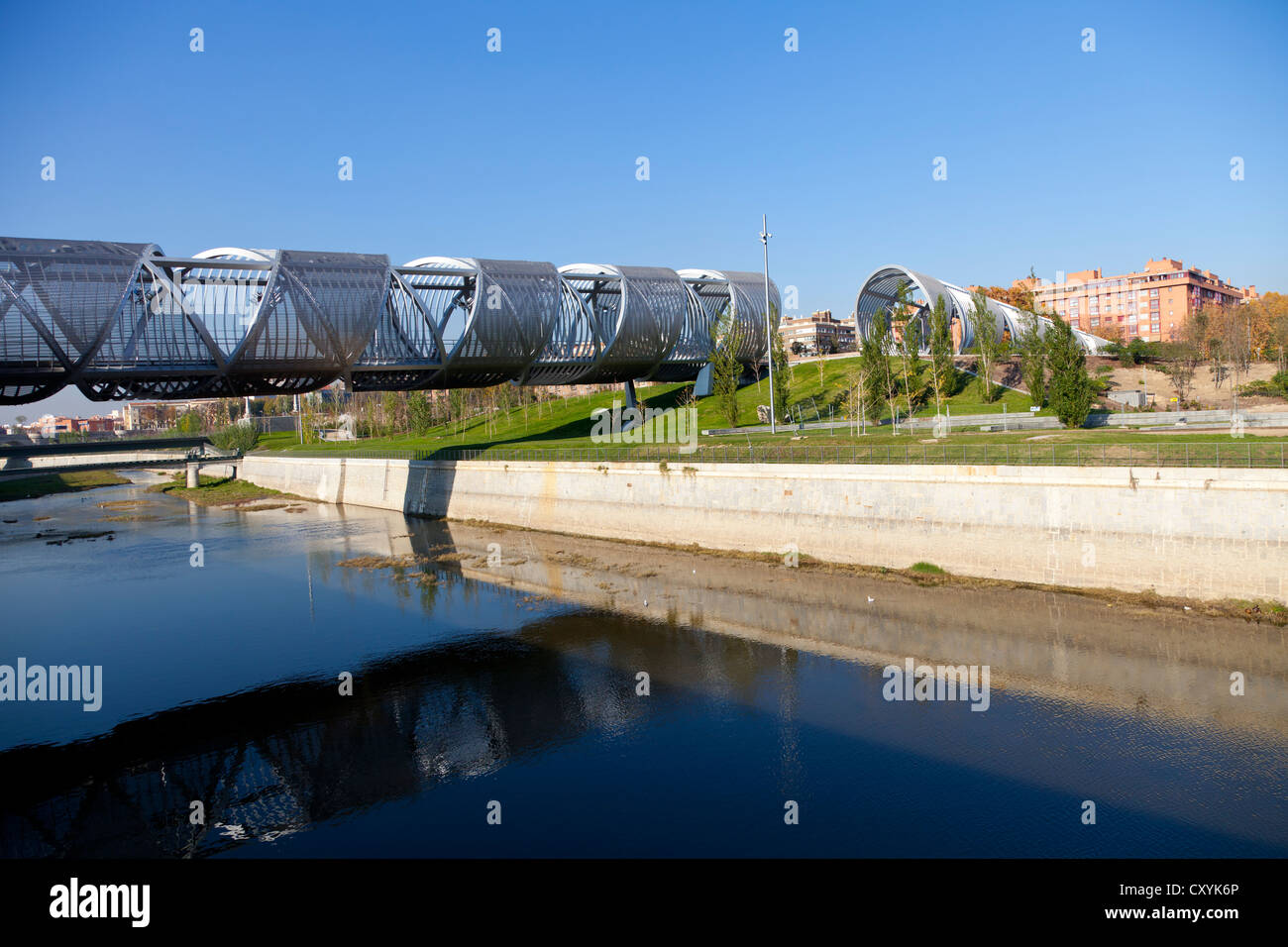 Puente Monumental de Arganzuela, Manzanares river, in Madrid Rio, an ...