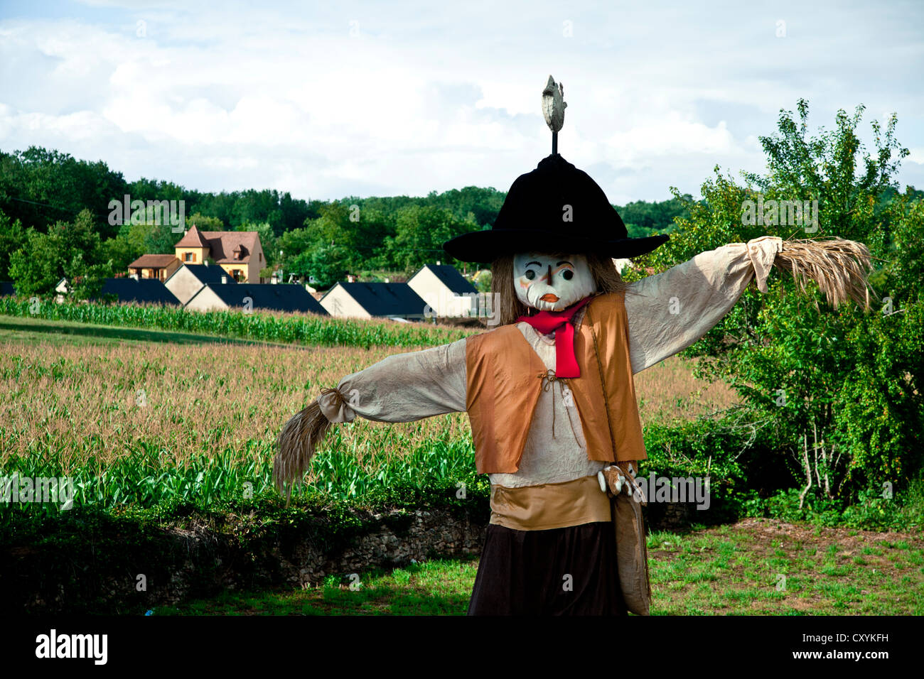 Scarecrow in the town of Meyrals, Dordogne, France, Europe Stock Photo