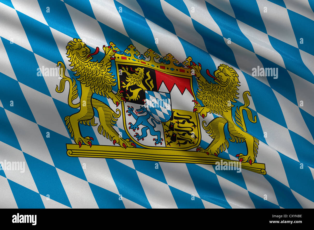 Bavarian flag, Bavaria Stock Photo