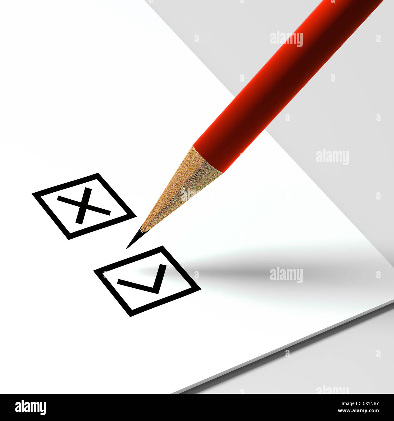 checklist or bulletin and a pencil Stock Photo - Alamy