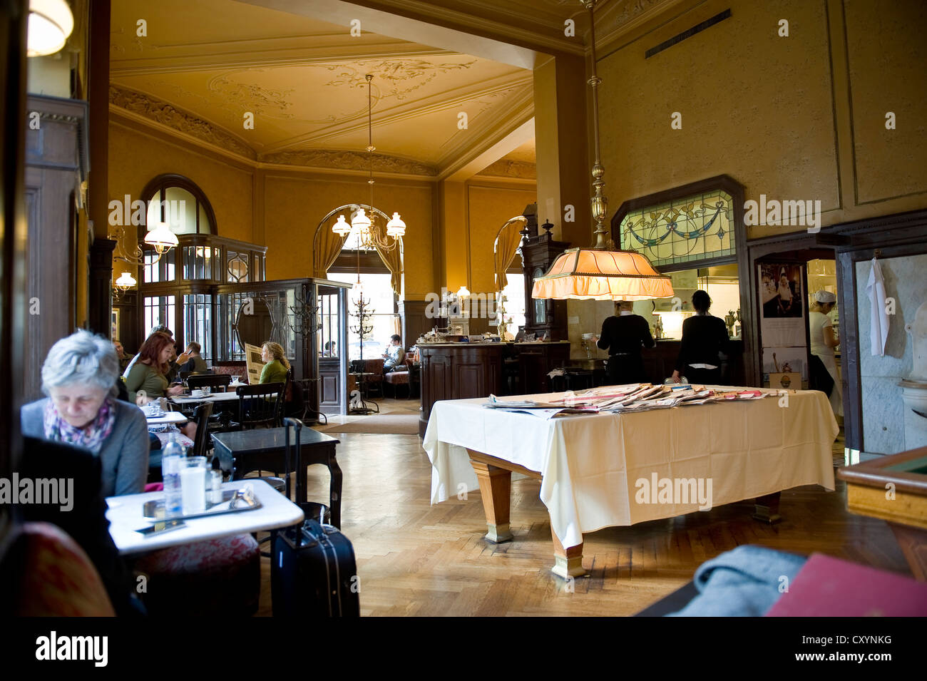 Cafe Sperl, a typical traditional Viennese cafe in central Vienna, Austria Stock Photo