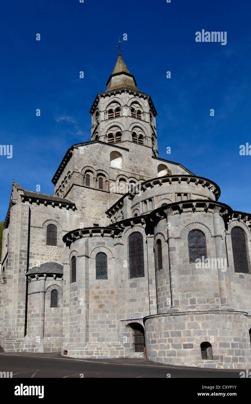 Notre Dame, Romanesque church, Orcival, Puy de Dome, France, Europe Stock Photo