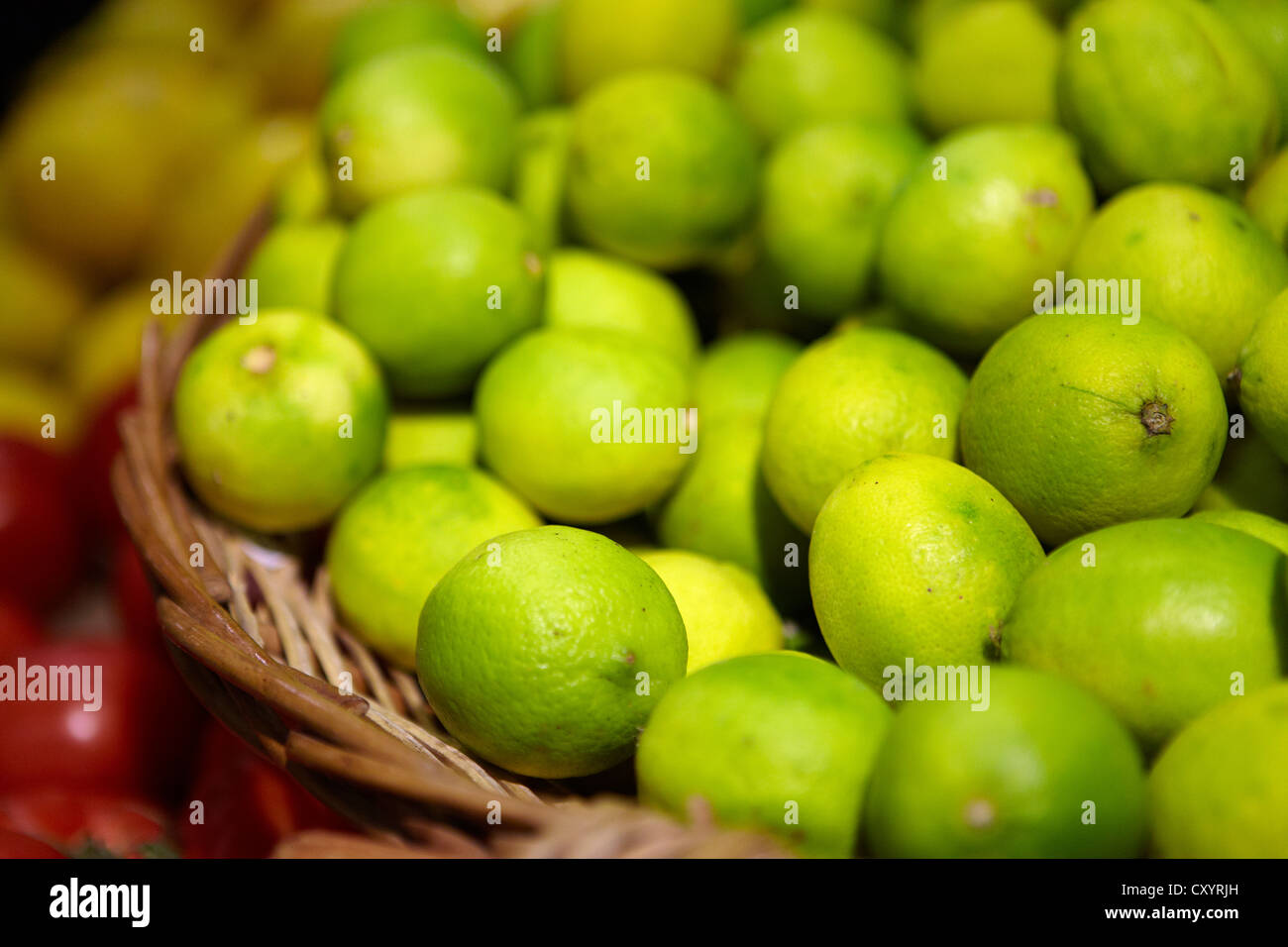 organic fruit and vegetable stall Stock Photo