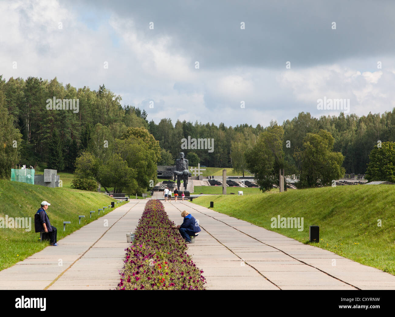 View of the Khatyn Memorial, built to remember the Belarussian fallen of the Great Patriotic War. Stock Photo