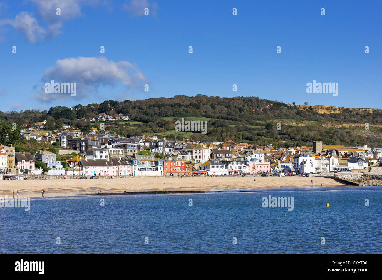 Lyme Regis, Dorset, West Country, UK - as seen from the Cobb Stock Photo