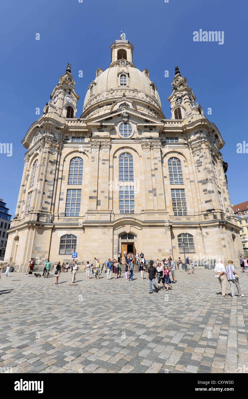 Frauenkirche, Church of Our Lady, Neumarkt square, Dresden, Saxony Stock Photo