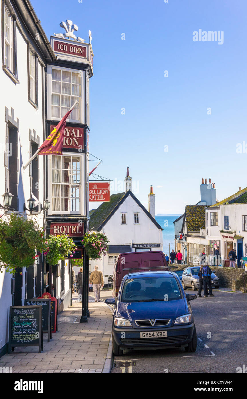 Lyme Regis street scene, Dorset, Uk Stock Photo